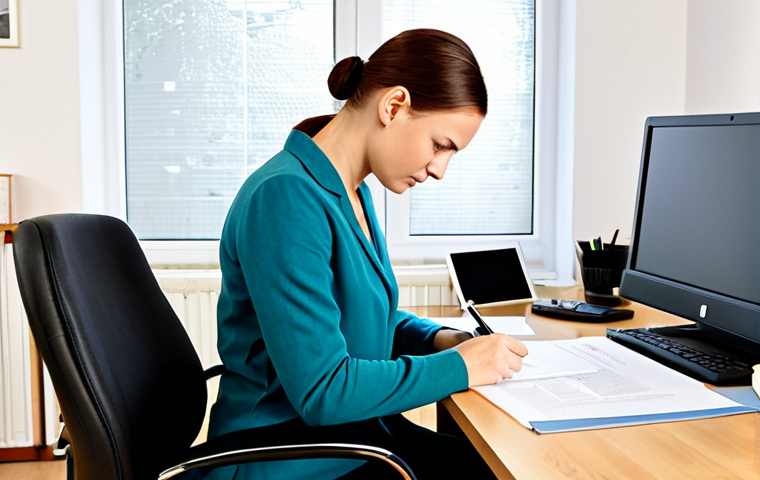 Filing a Complaint**
A person in a well-lit, modern home office sits at a desk, fully clothed in appropriate attire. They are carefully writing a complaint letter. A laptop displays a document template related to consumer rights in Polish. Around the desk are common household items and documents. safe for work, professional, correct proportions, perfect anatomy, high quality, appropriate content, fully clothed, family-friendly.
**