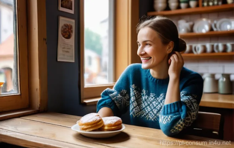 소비자중심 경영의 주요 성공 요인과 사례 연구 - **Prompt:** A cozy, inviting scene inside a local Polish cafe. A female cafe owner, in her late 30s,...