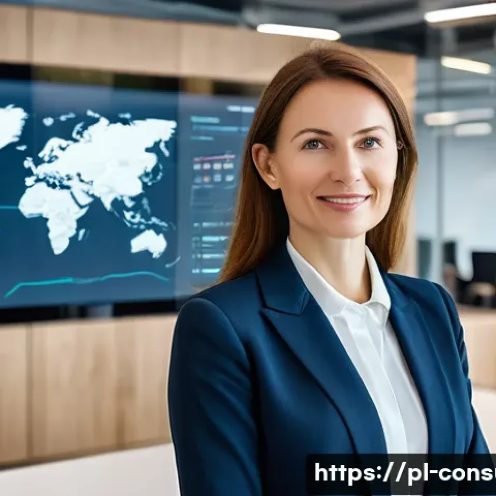 소비자중심 경영과 디지털 혁신의 연계 전략 사례와 분석 - **Prompt:** A dynamic, modern Polish businesswoman in her late 30s, dressed in smart business attire...