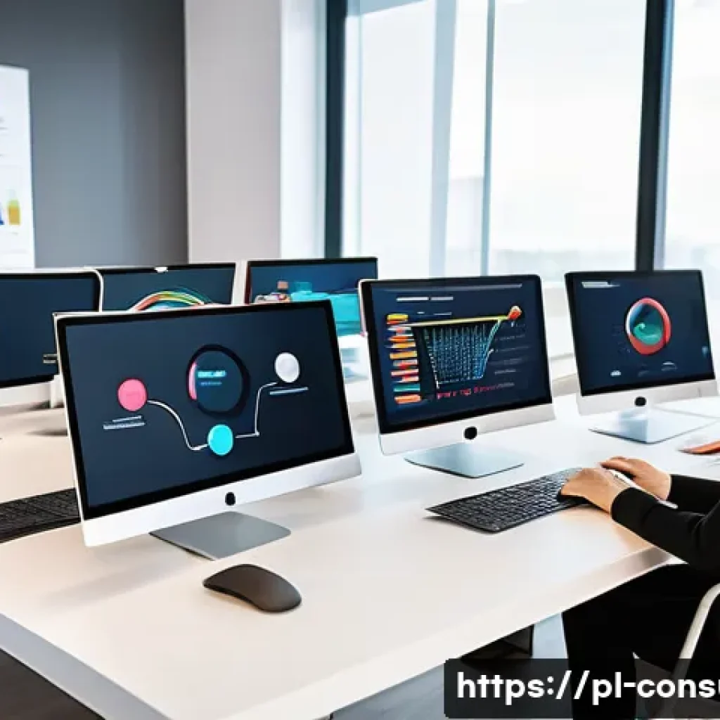 소비자 행동 분석과 추천 시스템 - A modern Polish e-commerce office environment showing a diverse team of marketing professionals anal...