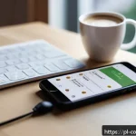 Home 21 소비자 보호와 관련된 혁신적 접근 방법 - A modern Polish consumer using a sleek smartphone app to file a product complaint online, sitting co...