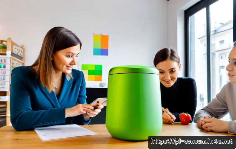 Home 17 소비자 행동 데이터를 활용한 제품 개선 사례 - Photorealistic modern Polish product design workshop, a diverse team of adults examining a redesigne...